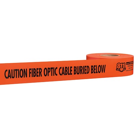 Milwaukee Tool 3" X 1000ft SHIELDTEC ORANGE STANDARD STRETCH NONDETECTABLE "CAUTION FIBER OPTIC CABLE BURIED BELOW" 22-435